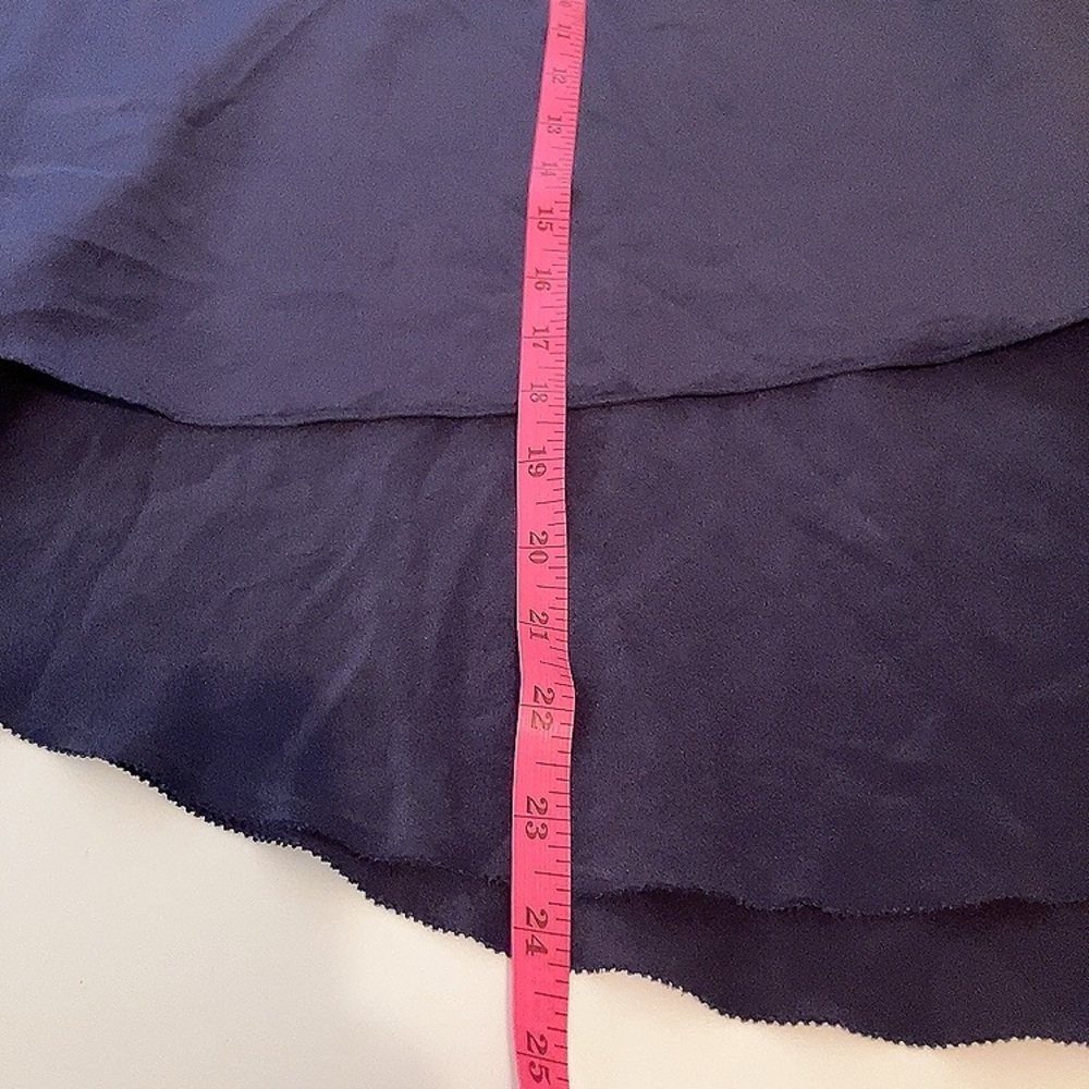 Trina Turk Midnight Blue One-Shoulder 100% Silk Tank Top Blouse Flowy Medium - Picture 6 of 7